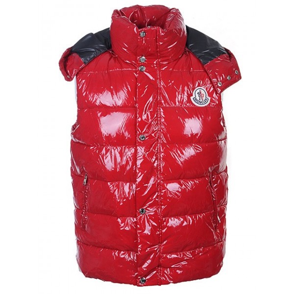 Moncler Rosso collo alto e zip semplice Uomo Gilet uscita